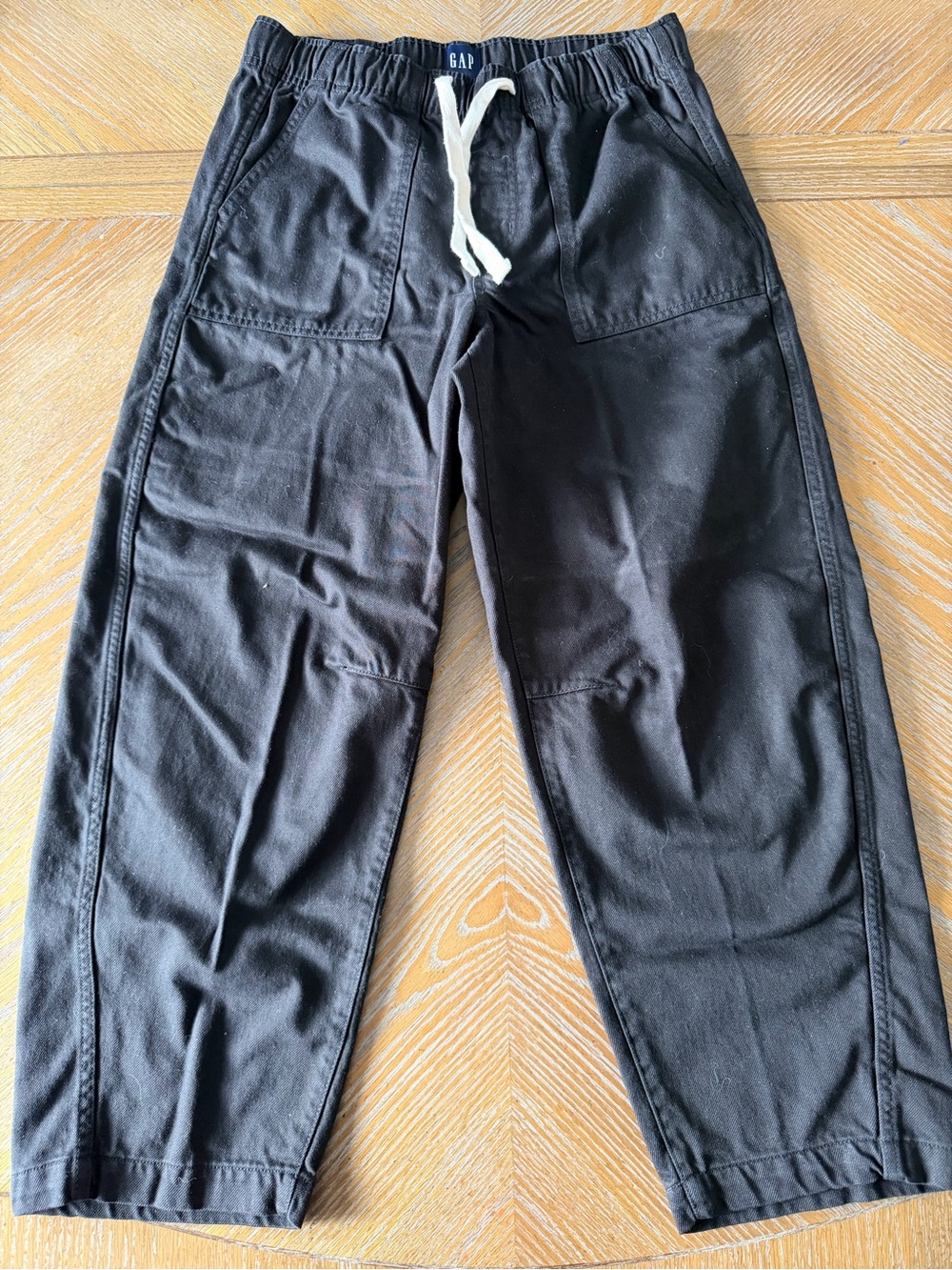 GAP Black Barrel Leg Utility Pants Small Pull On Cotton Lyocell
